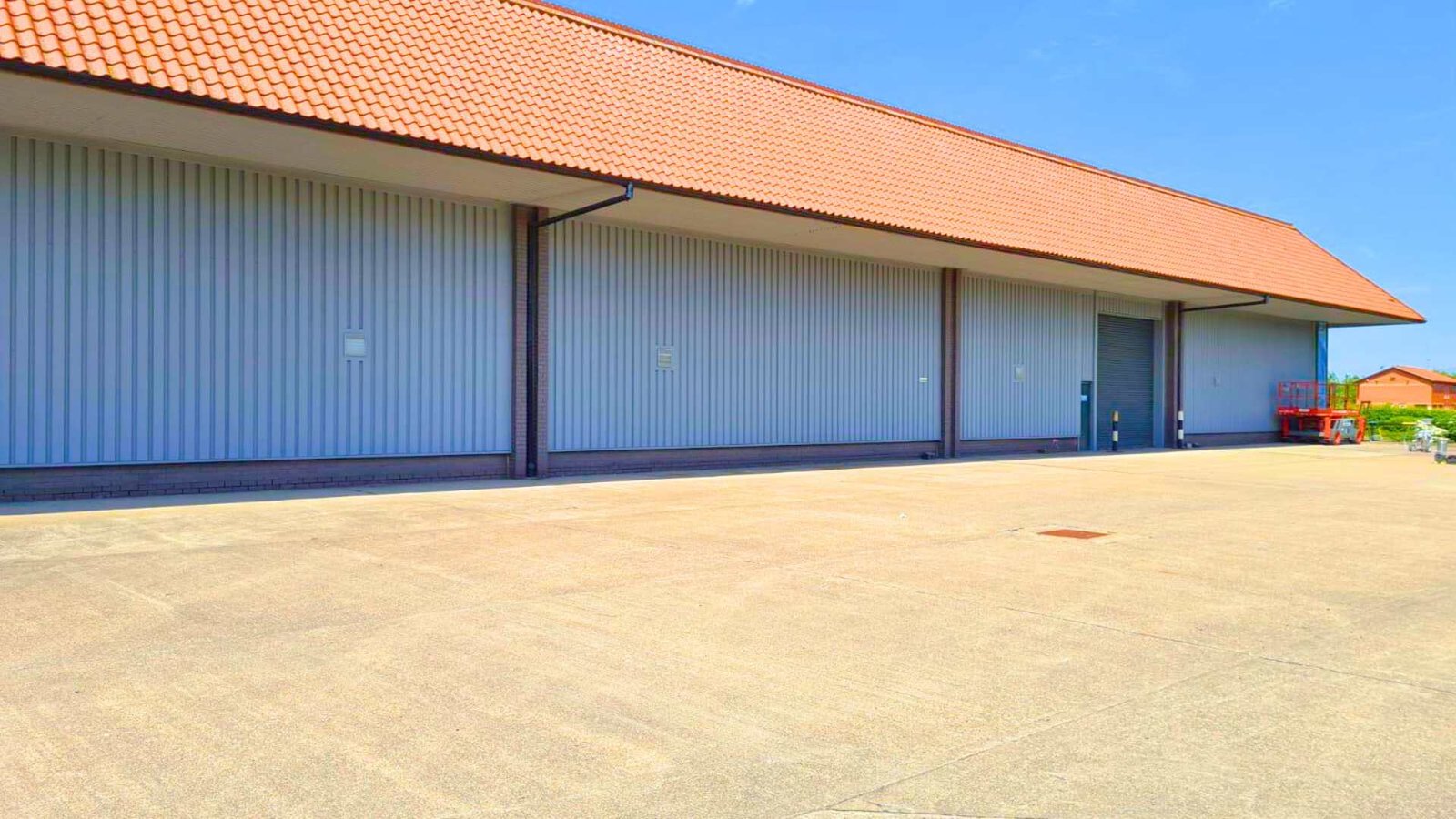 Large commercial building with a clean finished cladding elevation